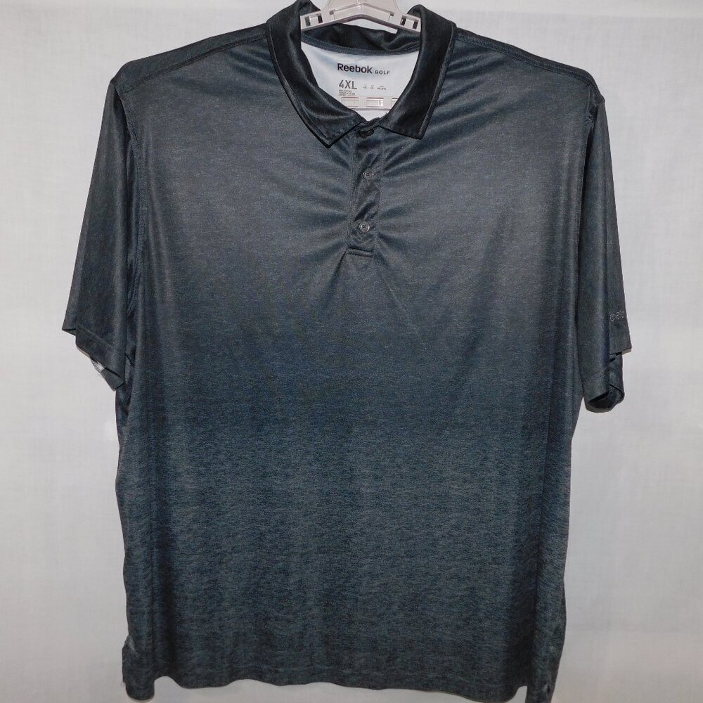 Reebok Golf Black Gray Fleck Short Sleeve Polo Shirt Mens 4XL